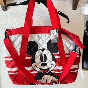 Bioworld Disney Mickey Mouse Tote Bag Convertible Backpack Travel Bag Red/White
